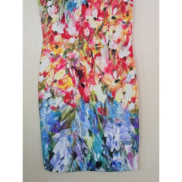 Joseph Ribkoff Floral Sheath Dress Womens 10 Multicolor Sleeveless Painterly - Picture 4 of 10